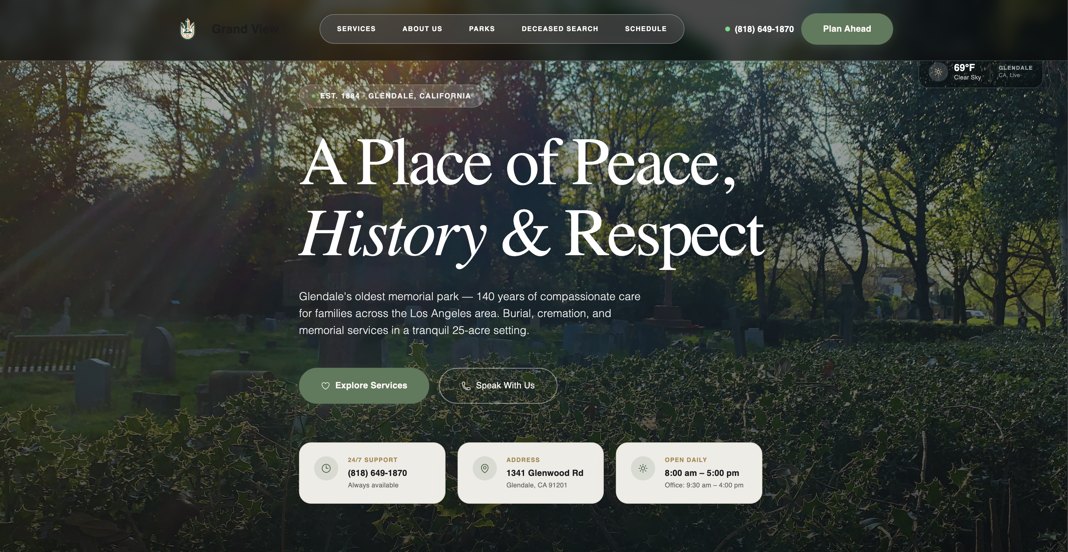 Cemetery website demo