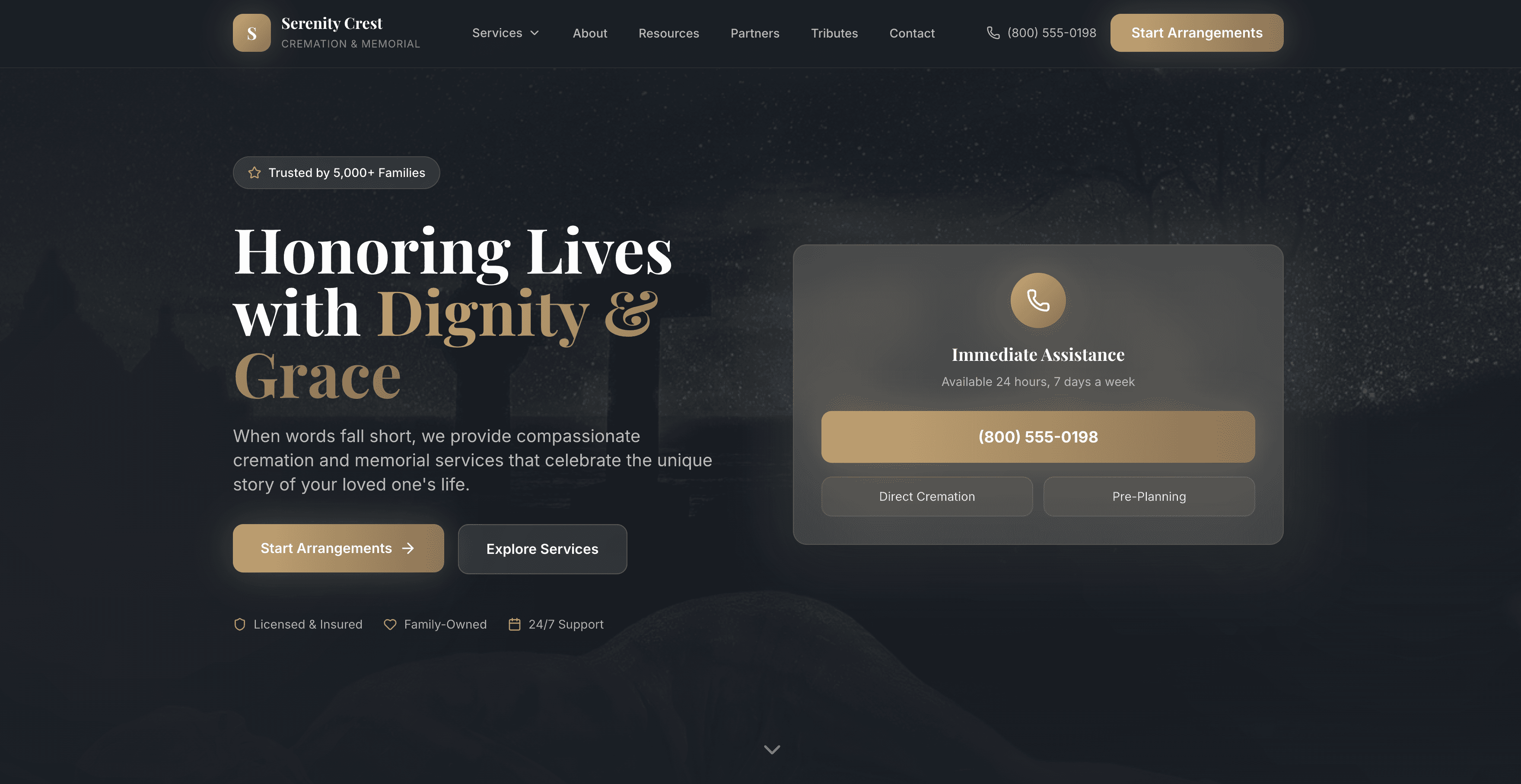 Cremation Services website demo